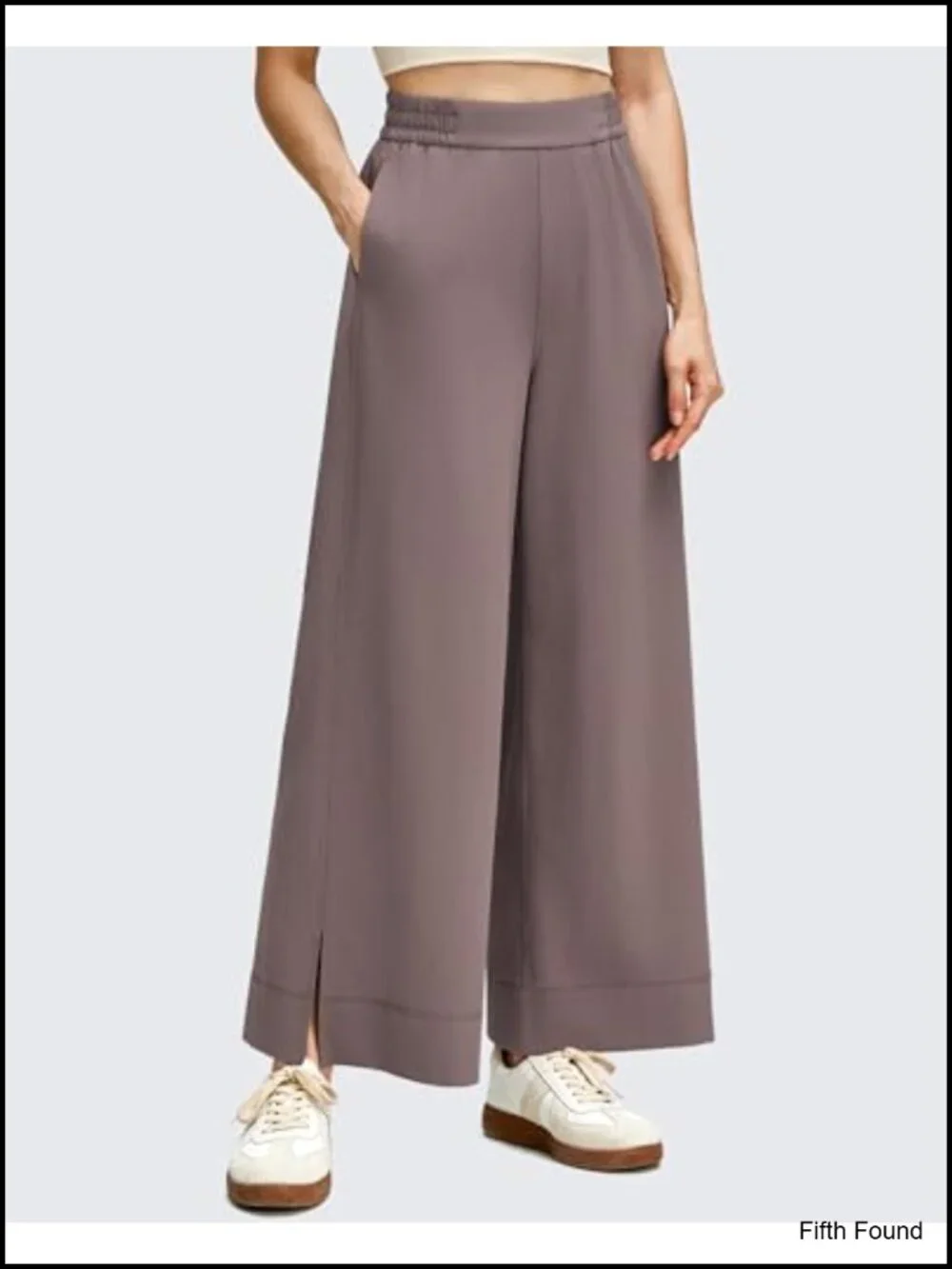 Lightweight Wide Leg Ankle Pants with Pockets 7/8 Length Stretchy Yoga Travel